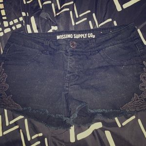 Laced black jean shorts⚡️